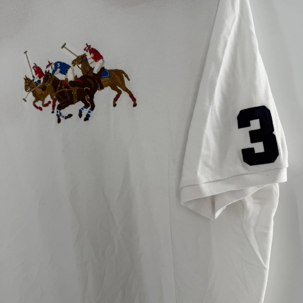 Polo Ralph Lauren Polo Men 4XLTall White Classic Big Tripe Pony #3‎ Back Crest